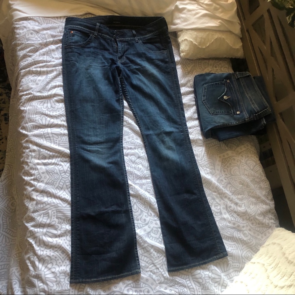 Hudson Mid-Rise Baby Bootcut Jean size 32 dark wash - Picture 9 of 14